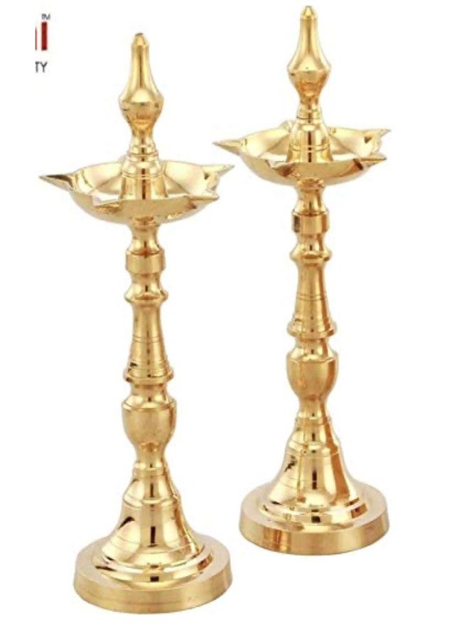 Brass Gallery مصباح نحاسي فانسي كاشي ساماي ديا زيت ديوالي بوجا 100% ذهبي طبيعي ارتفاع 9 بوصة - Image 2